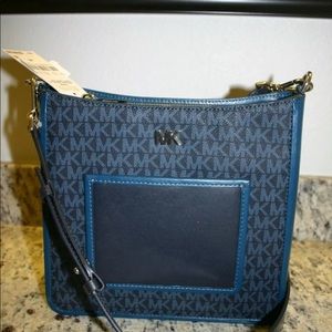 Michael Kors Crossbody Gloria Swing Pack Admiral Blue Retails $248.00